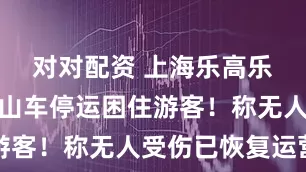 对对配资 上海乐高乐园又有过山车停运困住游客！称无人受伤已恢复运营